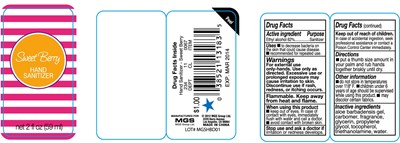 Image Of Bottle Label (Sweet Berry Hand Sanitizer)